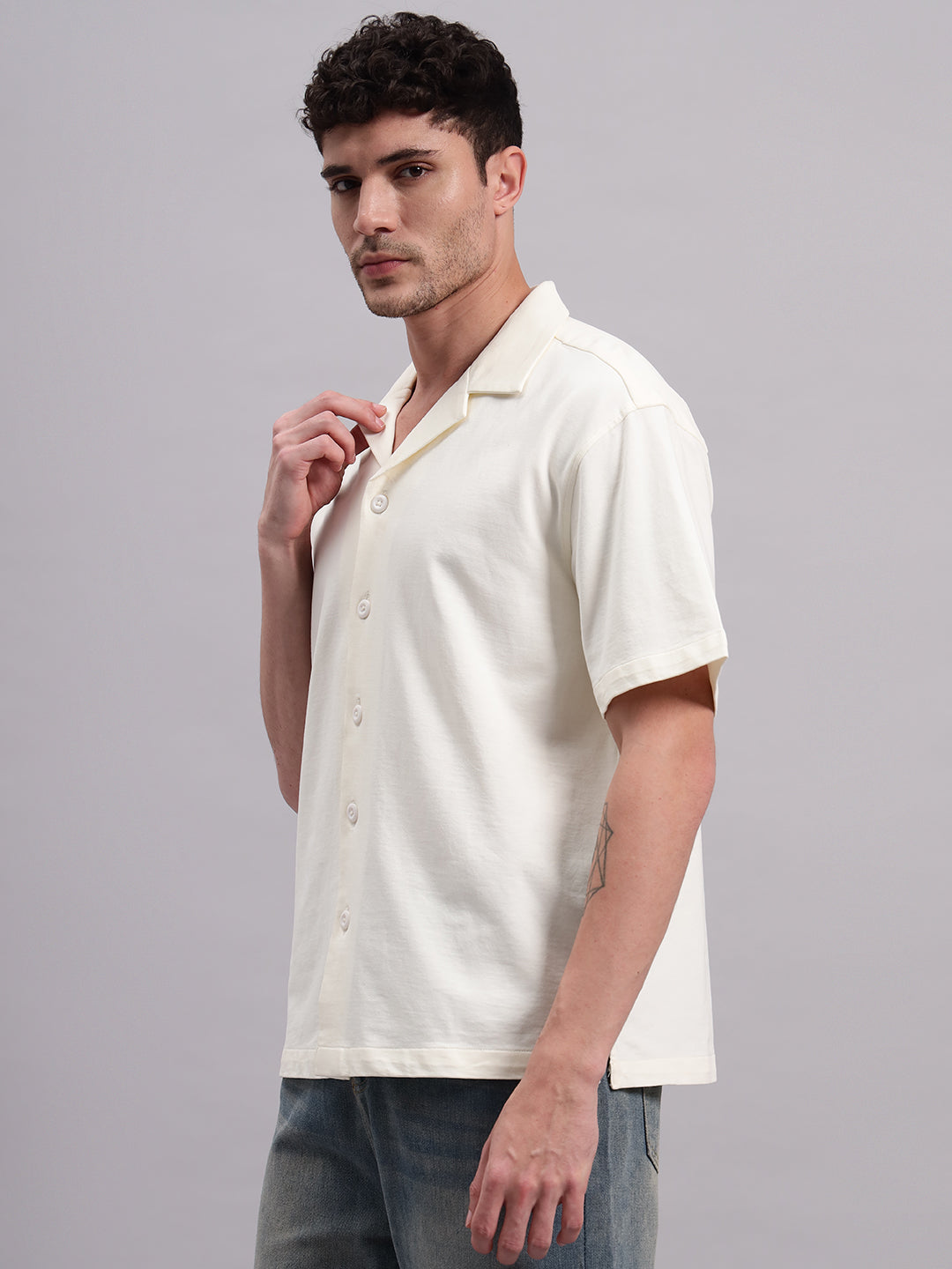 HALF SLEEVE CAMP COLLAR SHIRT