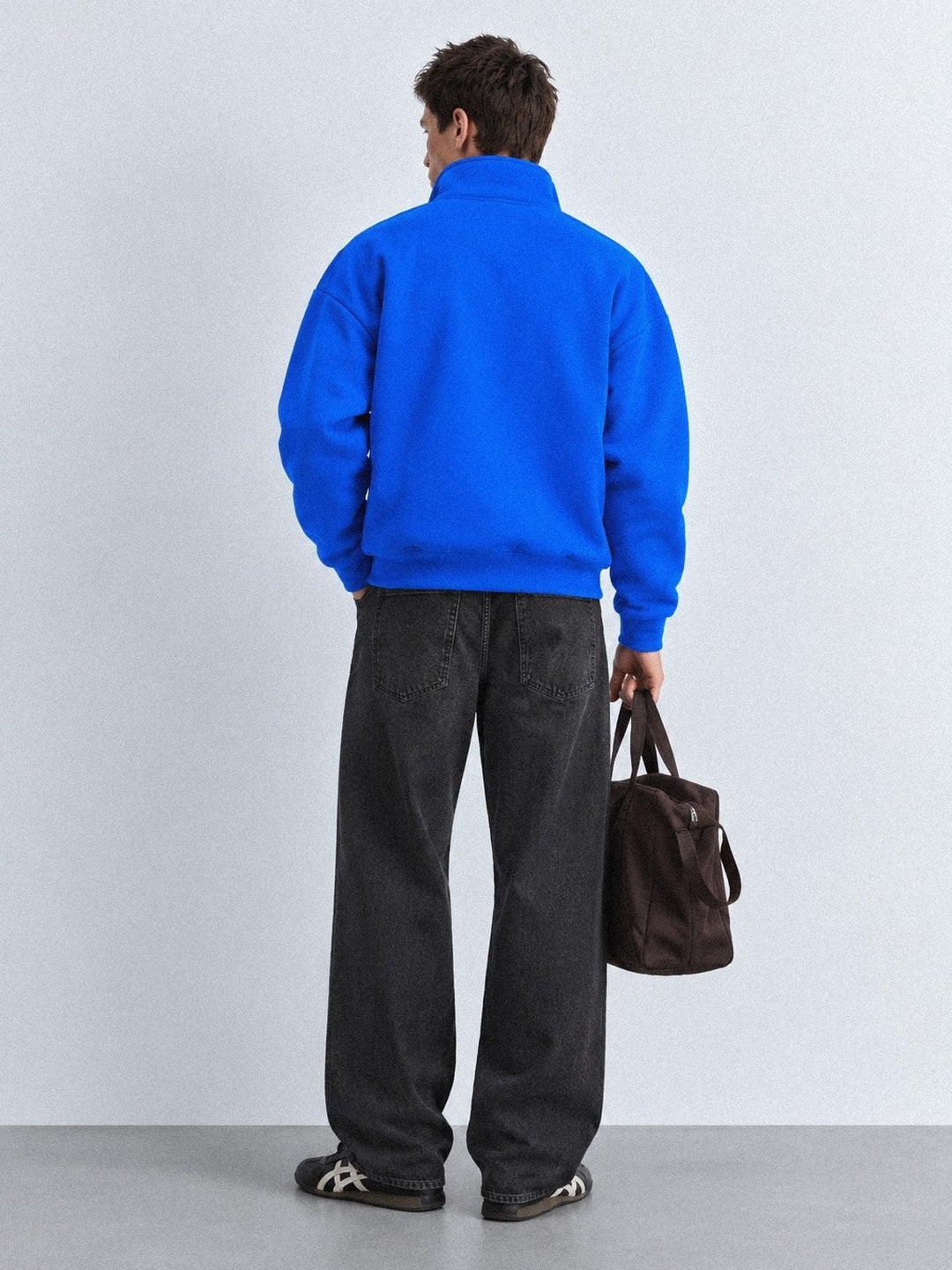 Oversized Stand Collar Zip-Up Jacket