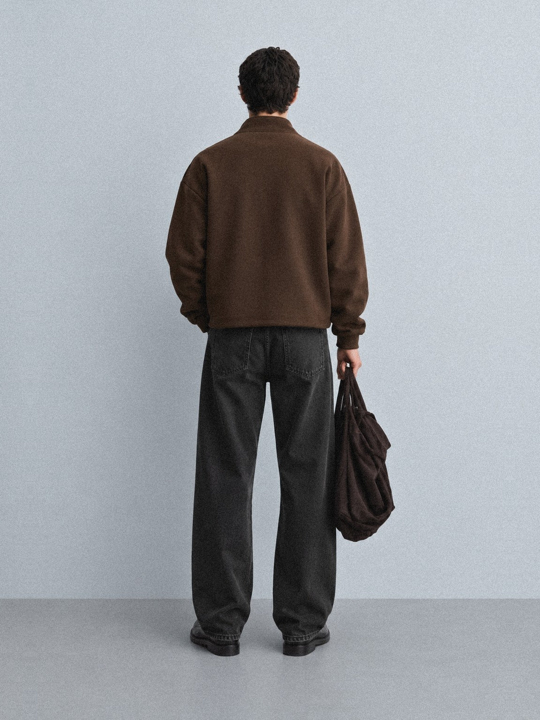 Oversized Stand Collar Zip-Up Jacket
