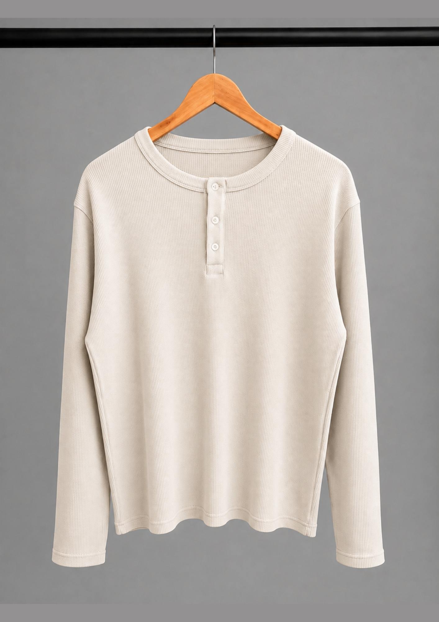 OFF WHITE WAFFLE HENLEY