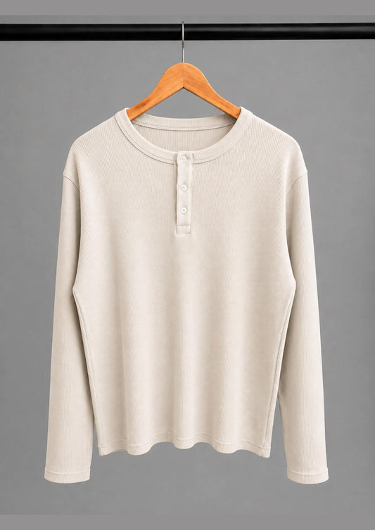 OFF WHITE WAFFLE HENLEY