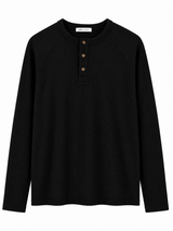 BLACK WAFFLE HENLEY