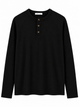 BLACK WAFFLE HENLEY