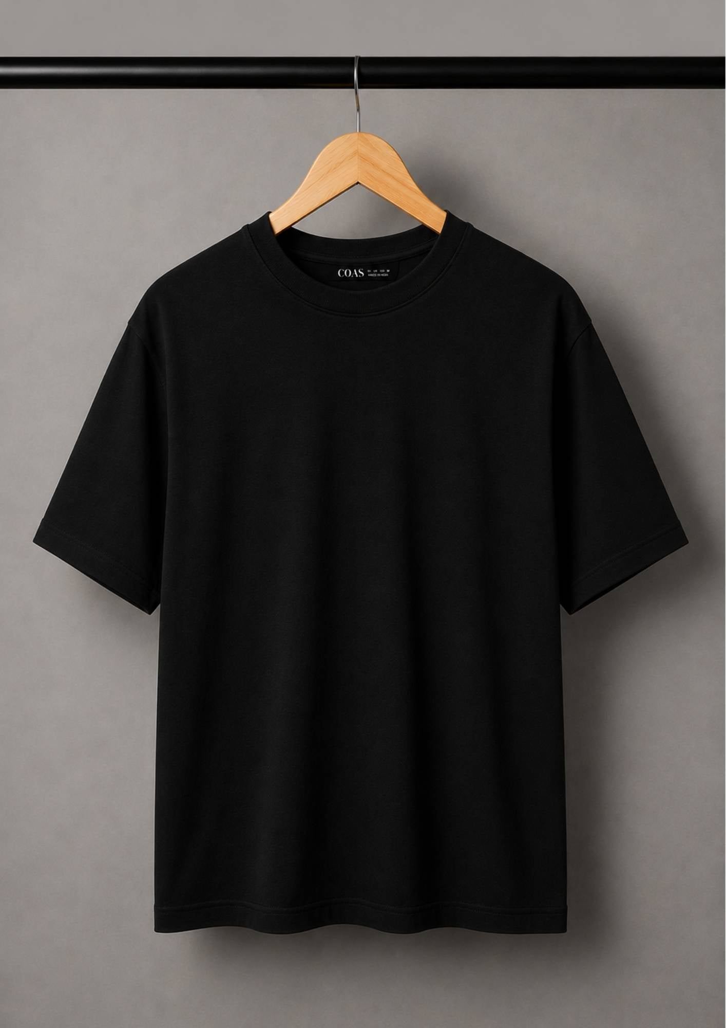 100% COTTON INTERLOCK BLACK