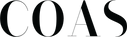 Black text 'COAS' on a white background