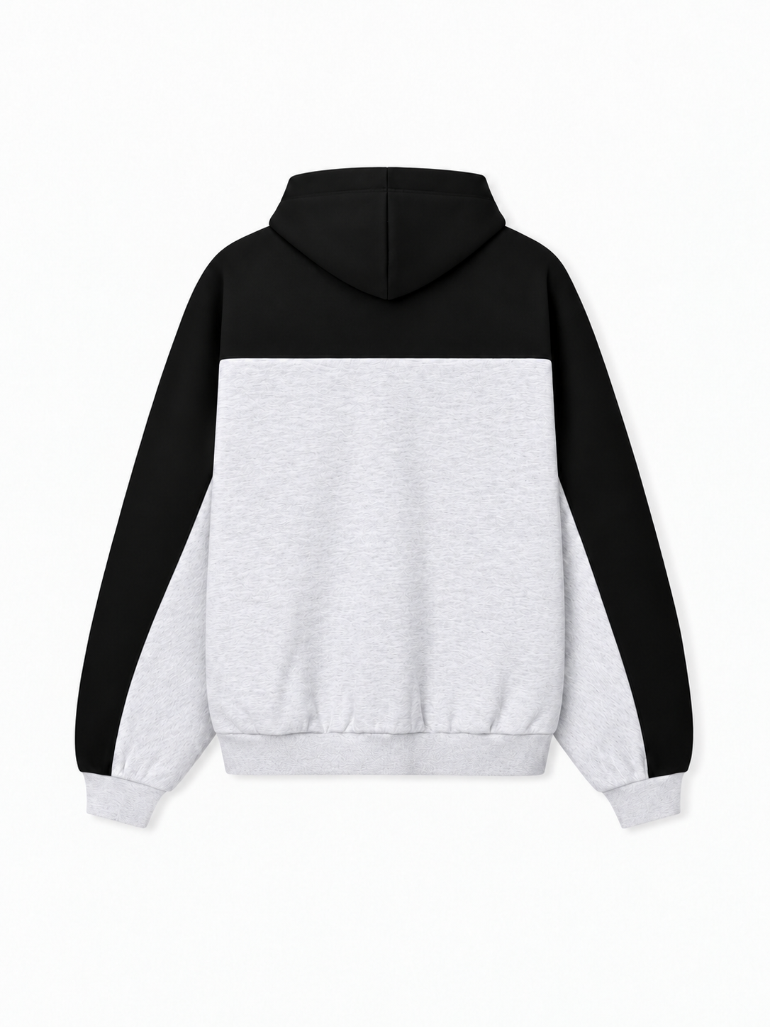Two-Tone Oversized Zip-Up Hoodie