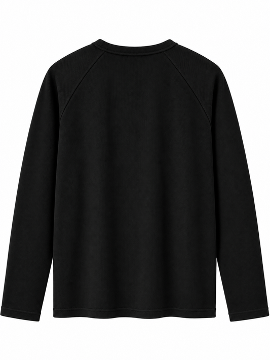 BLACK WAFFLE HENLEY
