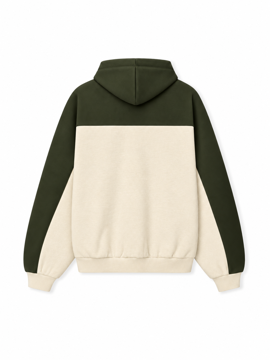 Two-Tone Oversized Zip-Up Hoodie