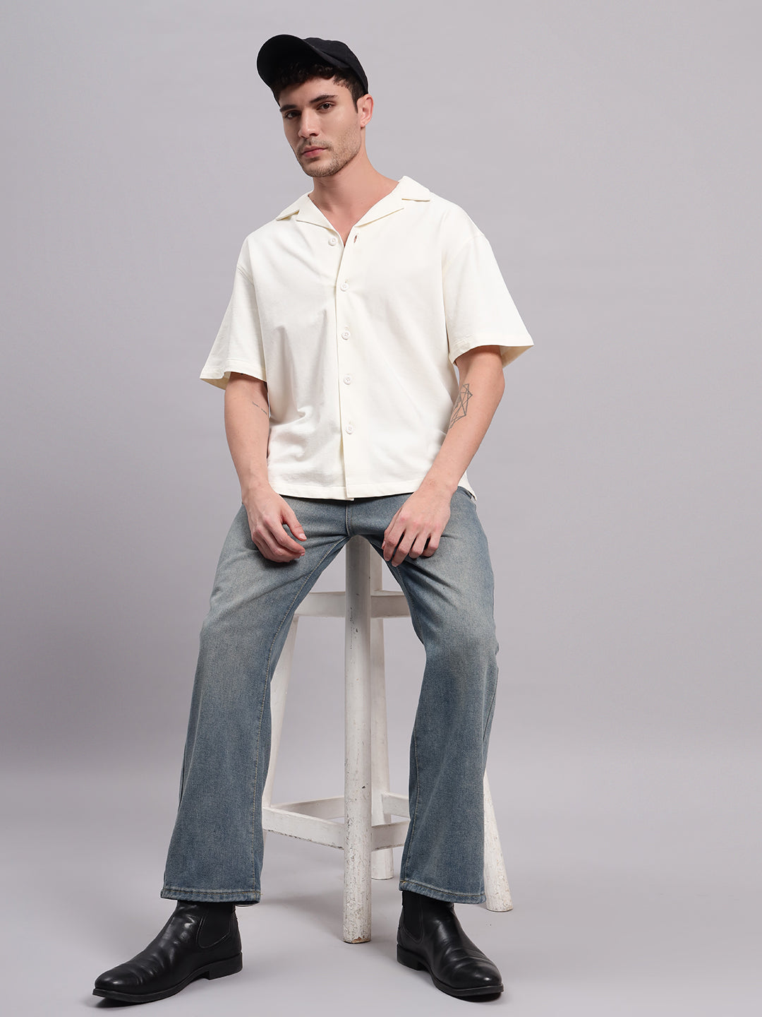 HALF SLEEVE CAMP COLLAR SHIRT