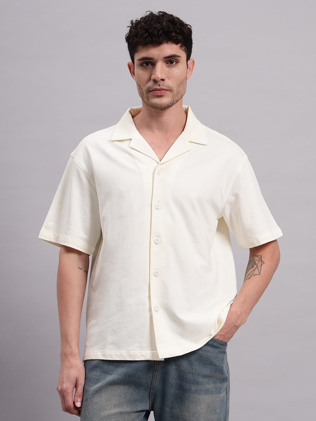 HALF SLEEVE CAMP COLLAR SHIRT