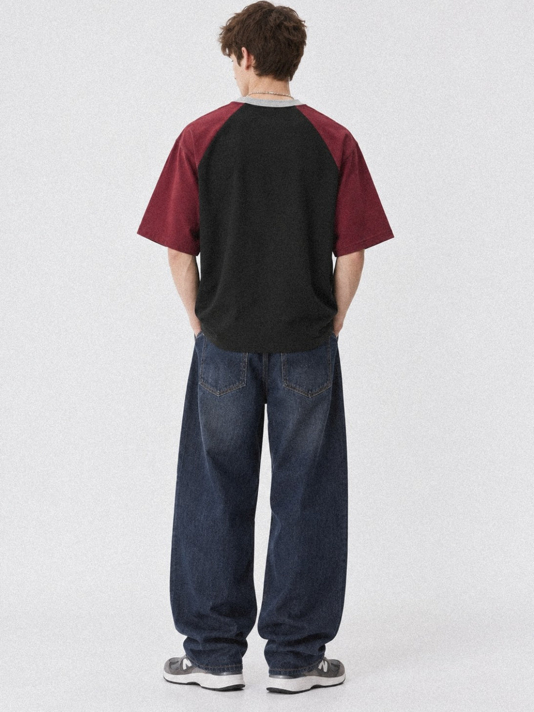 Downtown Three-Tone Raglan Cotton T-Shirt