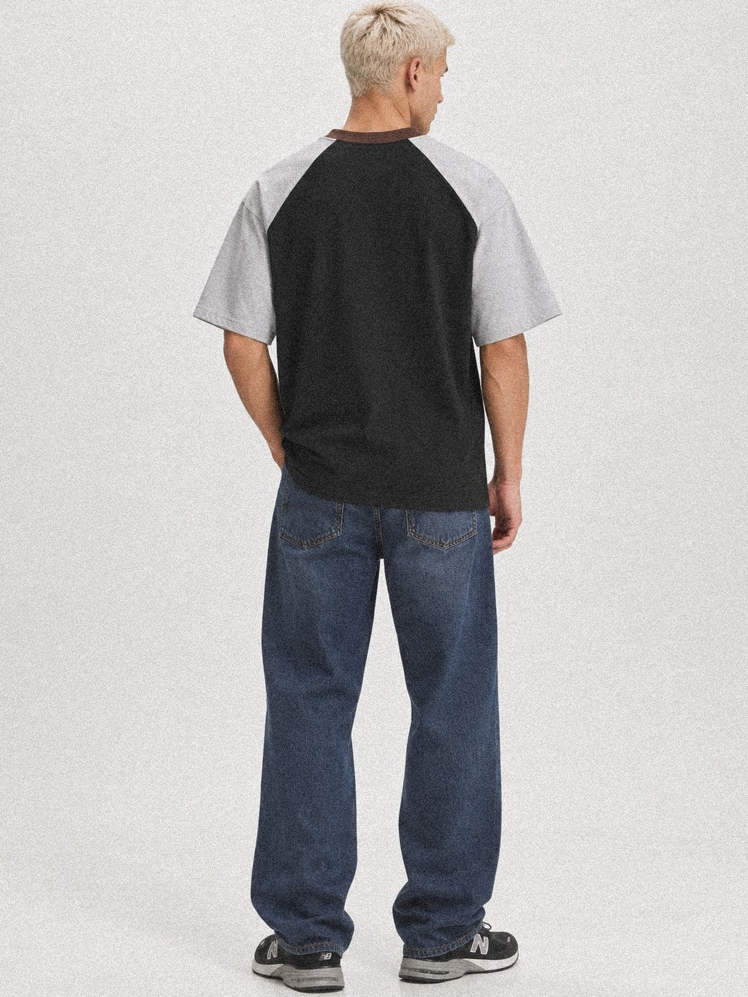 Asphalt Three-Tone Cotton Raglan T-Shirt